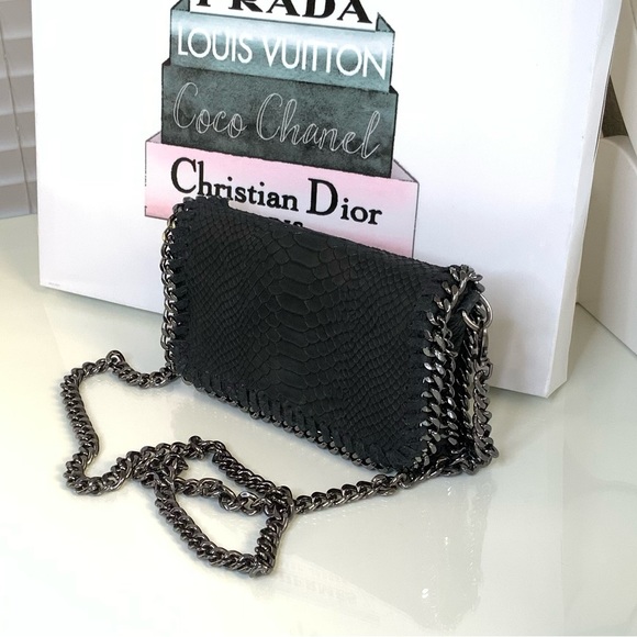 Borse in Pelle Handbags - Borse In Pelle Black Snakeskin Leather Crossbody/Clutch